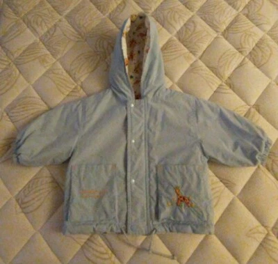 Girls Jacadi Vintage French Light Blue Giraffe Jacket, Size 6 M/M - Image 1 of 4