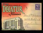 Postcard Folder Illinois Il Decatur Log Courthouse Army Signal Corps Depot Linen