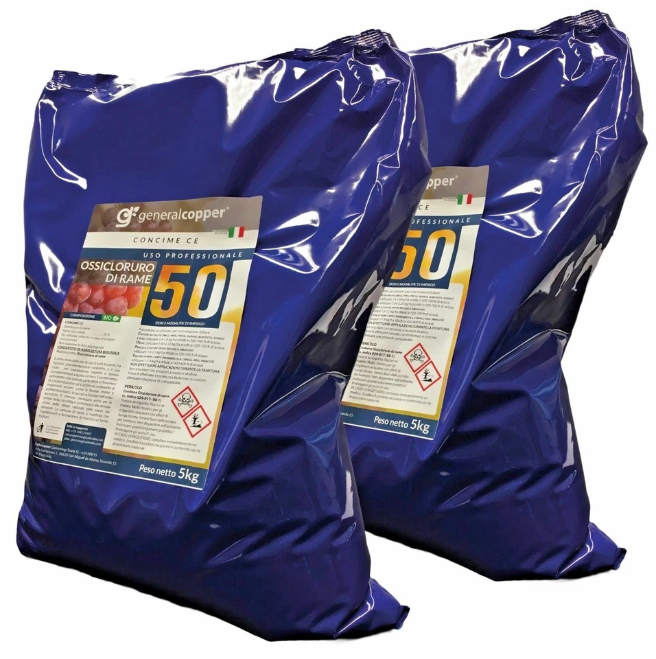 Ossicloruro di rame 50% Concime CE 10 kg (5kgx2) COLORE BLU - Immagine 1 di 1
