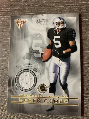 DEREK COMBS KEN-YON RAMBO 2001 TITANIUM DOUBLE-SIDED RAIDERS DUAL JERSEY PATCH!! - Image 1 of 2