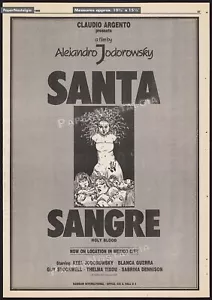 SANTA SANGRE - Pubblicità/poster commerciale originale 1988_Alejandro Jodorowsky Moebius 1989 - Foto 1 di 1