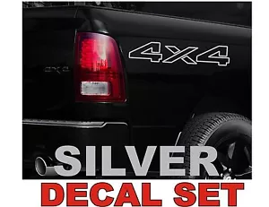 4x4 Truck Bed Decals, SILVER (Set) for Dodge Ram or Dakota - Picture 1 of 1