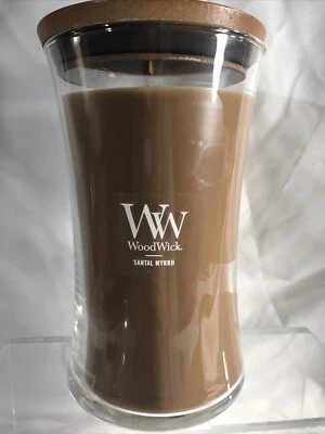 WoodWick 大号沙漏 21.5 盎司香氛罐蜡烛 ~ 圣徒没药 — 第 1/4 张图片