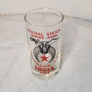 Central States Shrine Assn. 1953 Vidrio Oklahoma City India 8 oz - Imagen 1 de 9
