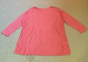 Womens Sweater-J.JILL-coral linen blend tunic pullover boat neck 3/4 slv-M Tall - Picture 1 of 4