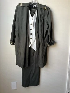 Perceptions Womens Vintage 2pc Blazer Pants Size 14 Military Style Vest Theater - Picture 1 of 14