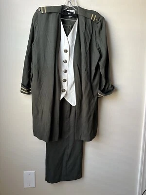 Pantalones Blazer Perceptions Mujer Vintage 2 piezas Talla 14 Estilo Militar Chaleco Teatro Foto 1 de 4