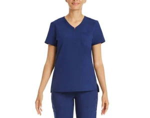 Scrubstar Scrub Top Women's 2XL Indigo Polyester Stretch Essentials V-Neck - Picture 1 of 6