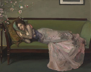 John Lavery Das grüne Sofa Leinwandbild 16 x 20 #3445 - Bild 1 von 4