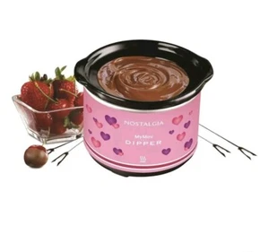 Nostalgia My Mini Chocolate Dipping Pot, Pink Polka Dot - Picture 1 of 3