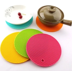 Round Heat Resistant Silicone Mat Drink Cup Coasters Non-slip Pot Holder... - Picture 1 of 10