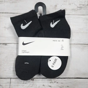 NIKE Lightweight Ankle 6 Pack Socks Black White RN0029 023 - Sz 7C - 10C New - Picture 1 of 3