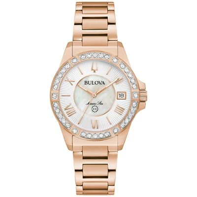 Bulova Women's Marine Star Quartz Date Indicator Rose Gold Watch 32mm 98R295 - Image 1 of 4