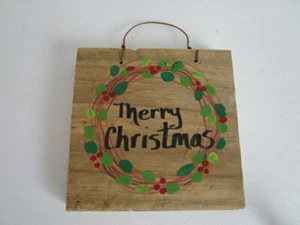 Rustikale primitive Handarbeit Weihnachtsschmuck Zweig & Beerenkranz 4" - Bild 1 von 3