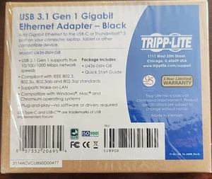 Tripp Lite U436-06N-GB USB-C to Gigabit Ethernet Adapter New - Afbeelding 1 van 1