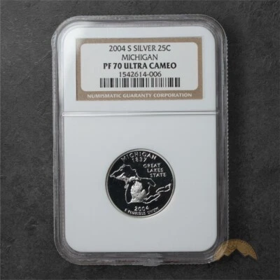 2004-S Proof Michigan Silver State Quarter 25C - NGC PF70 UCAM - Image 1 of 2