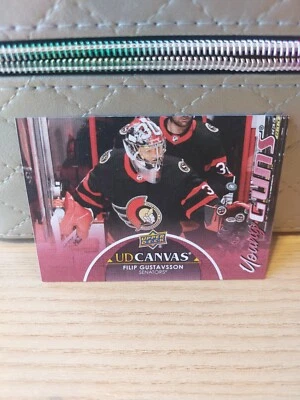 Filip Gustavsson Young Guns Canvas 2021-22 Upper Deck C93 Ottawa Senators  - Image 1 of 2