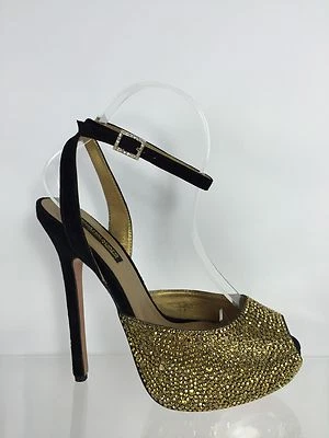 Женские черные/золотистые туфли на каблуке с заклепками Benjamin Adams 8 - Изображение 1 из 4