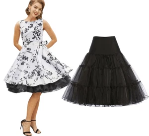 2PCS Bundle Pinup Retro 1950s Floral Dress w/Belt & Petticoat SIZE L NEW - Picture 1 of 15