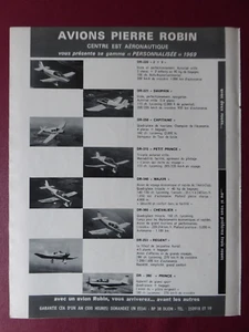 1969 PUB AVIONS PIERRE ROBIN CEA DIJON DAUPHIN REGENT PETIT PRINCE FRENCH AD - Imagen 1 de 1