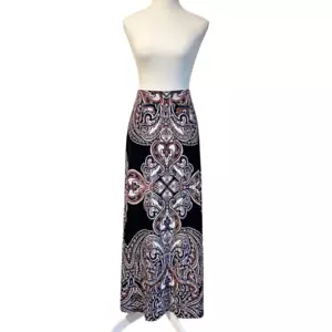 INC International Concepts Paisley Maxi Skirt Size Large Stretchy - Picture 1 of 6