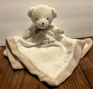 Carters My Best Friend weiß hellbraun Teddybär Lovey Sicherheitsdecke Satin - Bild 1 von 4