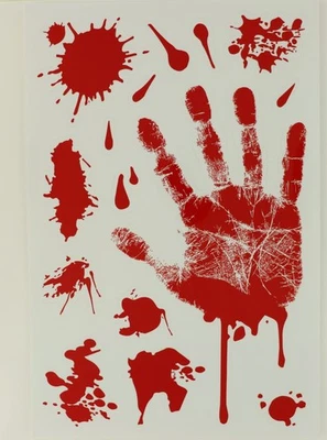 KUUQA HALLOWEEN BLOODY HANDPRINT WINDOW STICKERS – GORY SPLATTER