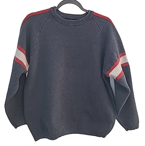Structure Mens M Vtg 90's Heavyweight Cotton Arm Stripes Sweater Y2K Preppy - Picture 1 of 12