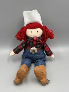 MADELINE Cowboy Doll EDEN Peluche Doll In Cappello Bianco Stivali 14” Peluche Western Toy - Foto 1 di 8