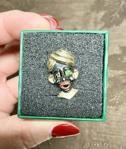 Single Vintage Blackmoor Screw Back Earring Missing One Eye Stone - Picture 1 of 7