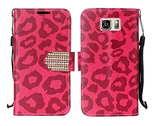 GSA Leopard Flip Wallet Case For Samsung Galaxy S7 - Hot Pink - Image 1 of 1