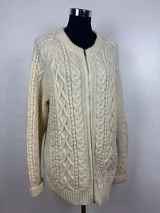 Bellissimo cardigan unisex vintage stile Aran a maglia grossa con cavi - Foto 1 di 8