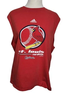 Adidas Cardenales de San Luis MLB Sin Mangas Rojo Hombres GRANDE Camiseta Fandom Béisbol - Imagen 1 de 8