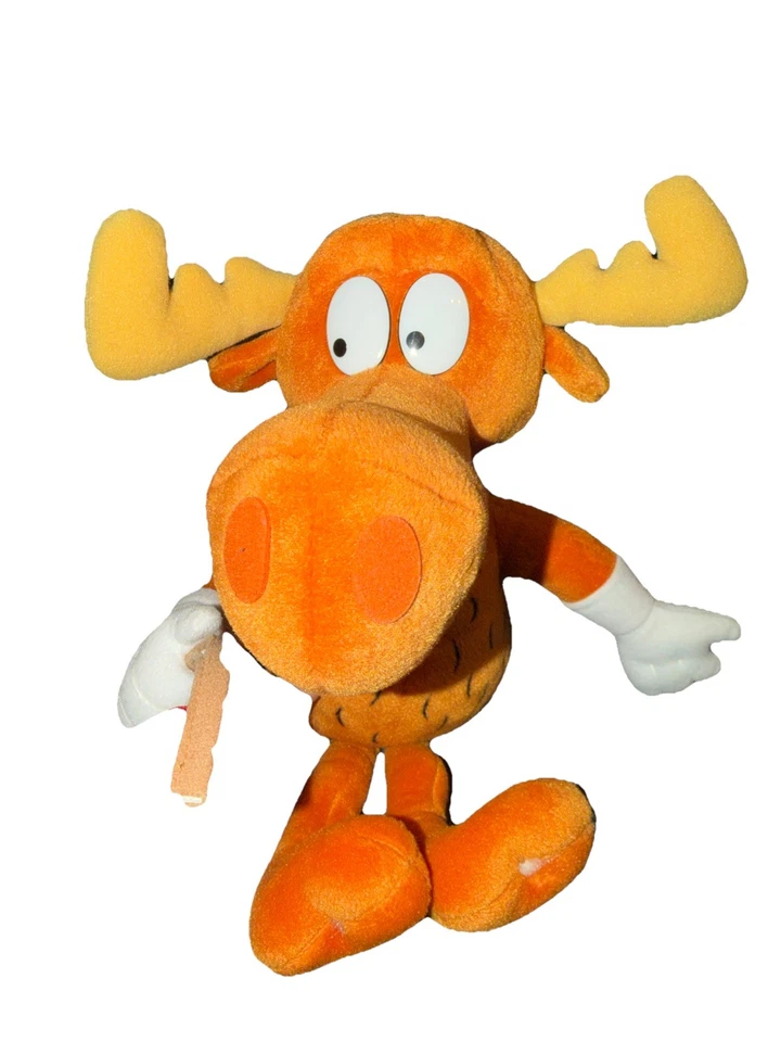 Peluche Rocky and Bullwinkle 9" Bullwinkle J. Moose nuevo con etiquetas 1999 Stuffins edición limitada Foto 1 de 4