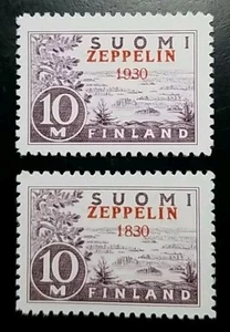 Finlandia #C1 1930 10M Zeppelin correo aéreo normal y año error sello conjunto réplica - Imagen 1 de 2