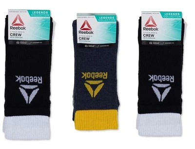Calcetines Reebok Legends Collection Crew para hombre, paquete de 9, talla 6-12,5 Foto 1 de 3