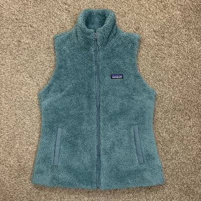 Colete Patagonia Los Gatos Feminino Médio Azul Verde Casual Lã Zíper Completo Externo - Imagem 1 de 4