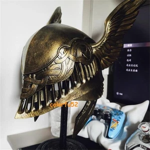 Valkyria Malenia Gold Helmet 1:1 Wearable High-end FRP Mask Cosplay Prop w/Base - Picture 1 of 18