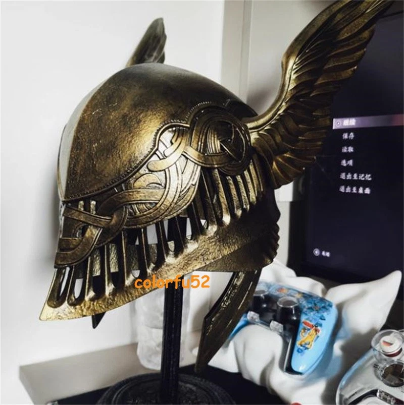 Valkyria Malenia Gold Helmet 1:1 Wearable High-end FRP Mask Cosplay Prop w/Base - Image 1 of 4