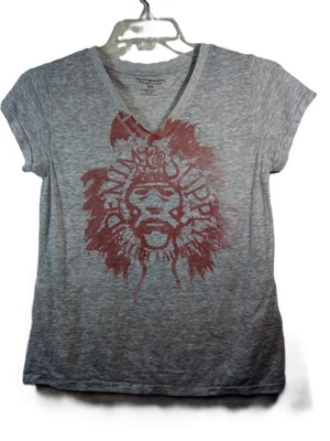 Camiseta Denim & Supply Ralph Lauren Mujer XS Gris Cuello en V Gráfico Manga Corta Foto 1 de 4