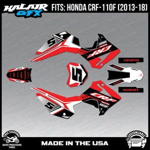Graphics Kit for Honda CRF110 (2013-2018) CRF 110 Venom Series - Red - Bild 1 von 4