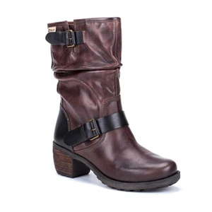 Pikolinos Le Mans Boots Side Zip Brown Leather Size 37 Women's 6.5 - Picture 1 of 11