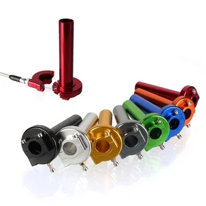  Impugnatura Acceleratore 7/8" CNC Alluminio per Moto Universale, Ciclomotore, Sporco, - Nero - Foto 1 di 6