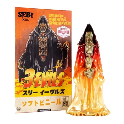 Three Evils 12" Vinyl Figure Sofubi GID SDCC Exclusive Kaiju PopLife 3 DBL TRBL - Image 1 of 4
