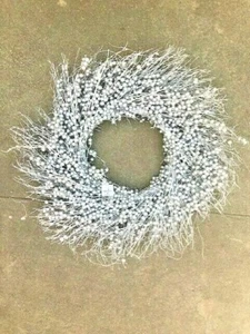 NWT WORLD MARKET SILVER PEARL AND STRAW CHRISTMAS WREATH UNIQUE GORGEOUS! - Picture 1 of 5
