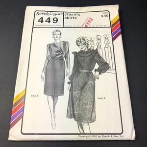 Stretch & Sew Vintage Sewing Pattern #449 Classic Skirts in Hip Sizes 30-46 - Picture 1 of 3