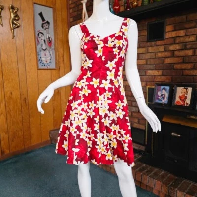 Vestido De Colección Años 80 Hawaiano Real Creaciones Calado Halter Plisado Busto Círculo Sol M Foto 1 de 4