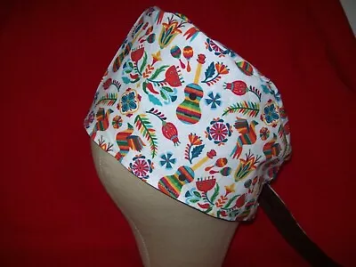Men/Women Surgical Scrub Cap Lined Hispanic Heritage Festive Music 100% Cotton - Image 1 of 3
