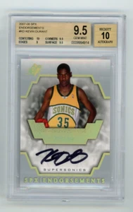 2007 Upper Deck SPX Kevin Durant Auto Endorsements RC BGS 9.5 Autograph Rookie - Picture 1 of 2