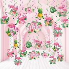 54 Pcs Flamingo Party Hanging Swirl Decorations Tropical Flamingo Ceiling Hang
